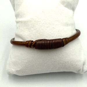 Vintage Handcrafted Copper Wire Wrapped Cuff Bracelet Minimalist Boho Jewelry‎